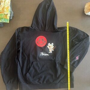 Black J Balvin Hoodie TM/KK with Graphic Design XXL
